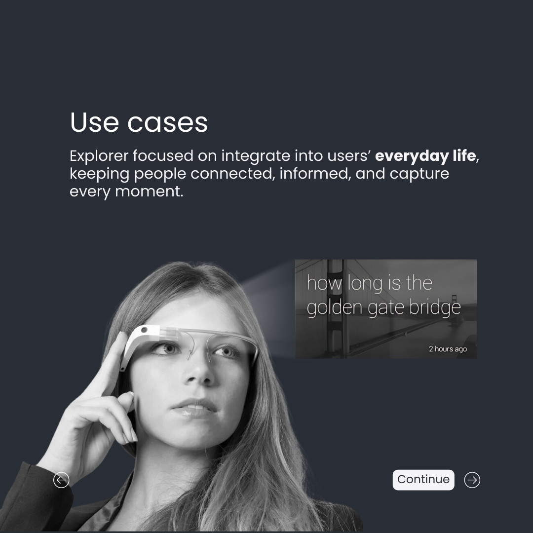 Explorer focused on integrate into users’ everyday life, keeping people connected, informed, and capture every moment.
